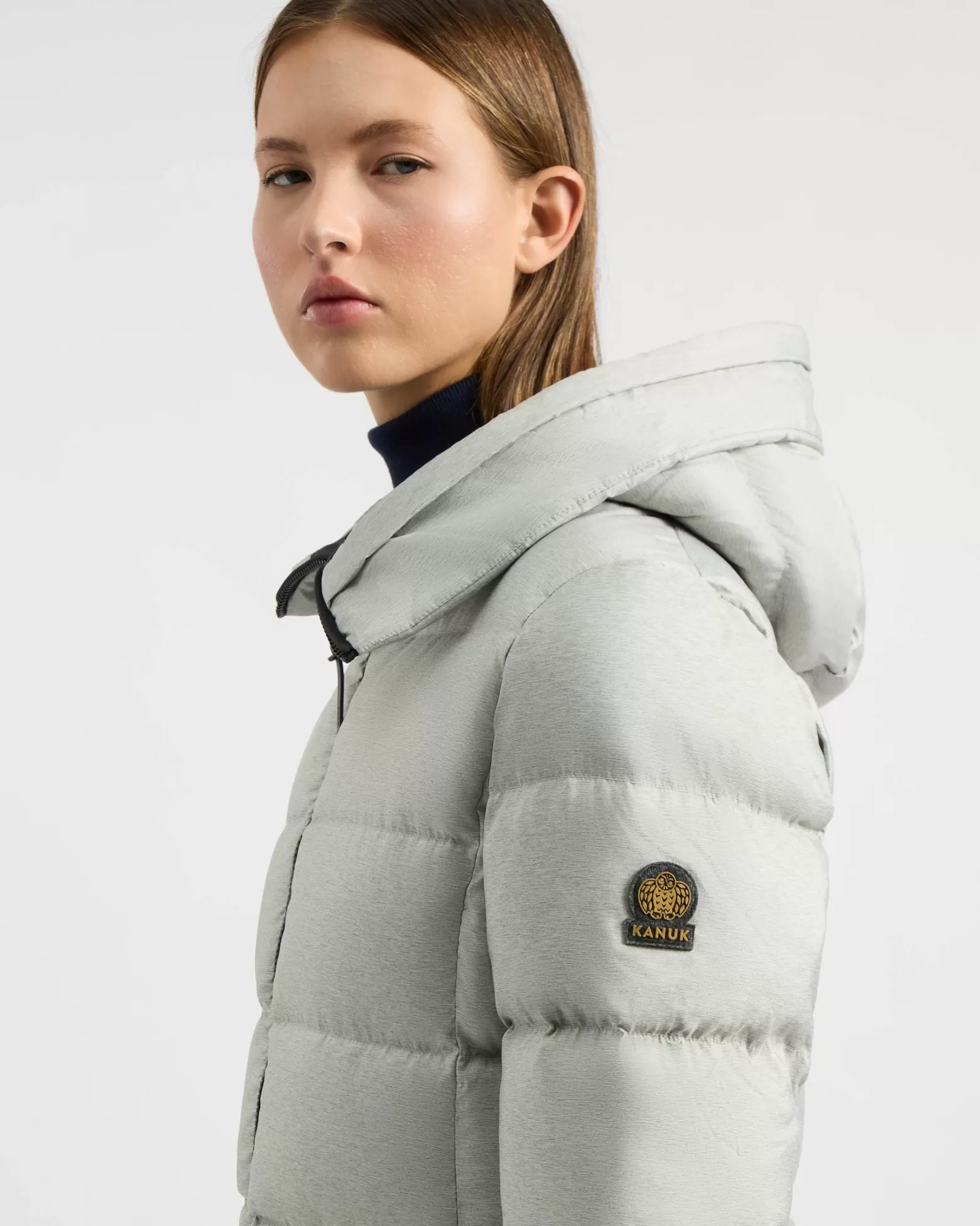 Manteaux En Duvet | Manteaux Mi-Longs-Kanuk Manteau D'hiver Marilia - Mélange Gris Pale